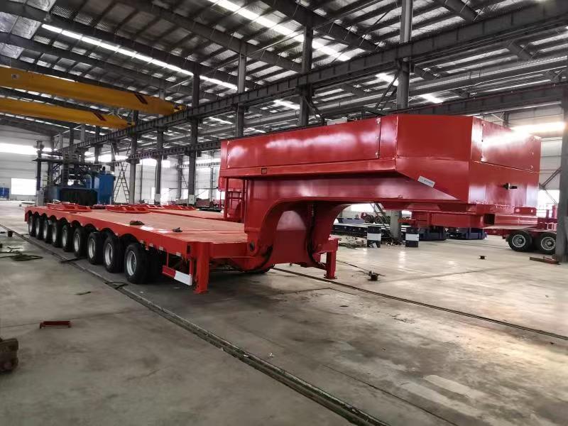 Multi Axles Trailer өндірісі аяқталды және оны біздің африкалық сатып алушымыз тексереді